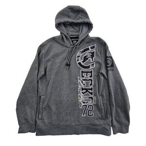 Ecko Unltd Hoodie Men's Medium Grey Spellout Logo Y2K VTG Rhino 72 Grunge Skater